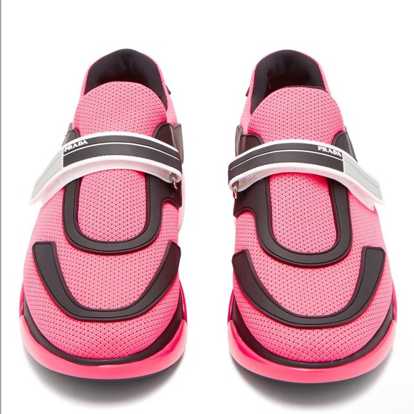 Authentic NWT LUXURY PRADA CLOUDBUST SNEAKERS S1E293I PINK KNIT size 40 - Picture 1 of 16